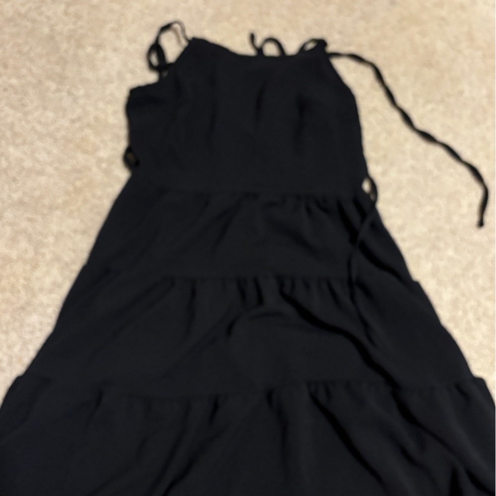 SHEIN Black Tiered Spaghetti Strap Maxi Dress
